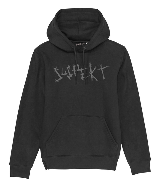 Logo Hoodie - sort med grå tryk