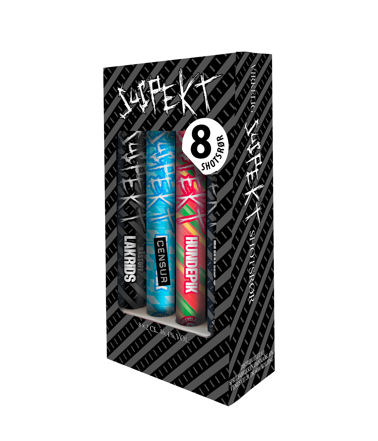 Shotsrør Box, 8 stk